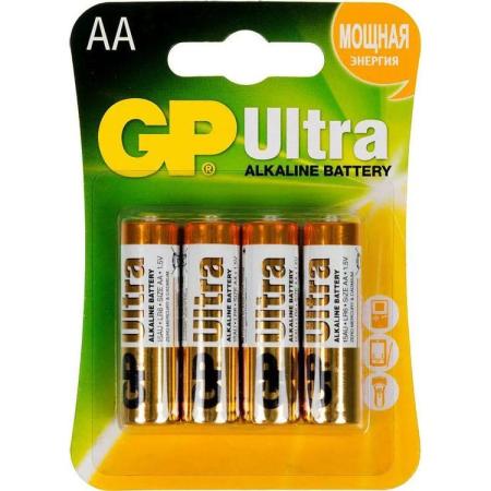 AA Батарейка GP Ultra Alkaline 15AU LR6,  4 шт.