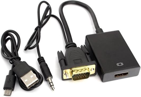 Cablexpert A-VGA-HDMI-01 Адаптер VGA (M) + аудио-> HDMI (F), 0.15 м, питание от USB