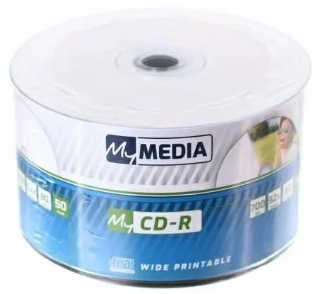 Оптический диск CD-R MYMEDIA 700МБ 52x, 50шт., pack wrap, printable [69206]
