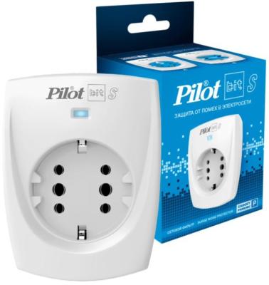 Сетевой фильтр ZIS PILOT BIT S, 1 розетка, 16А/3,5кВт, св.серый