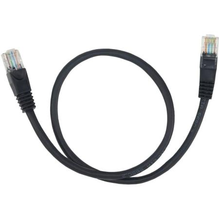 Патч-корд Buro литой (molded), UTP, cat.5E, 0.5м, 4 пары, 26AWG,  алюминий омедненный,  1 шт,  черный