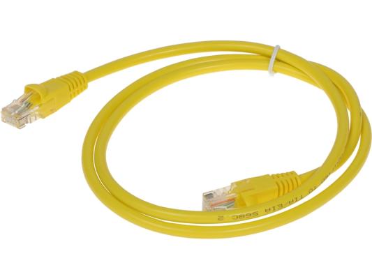 Патч-корд Buro UTP-5E-1M-Y литой (molded), UTP, cat.5E, 1м, 4 пары, 26AWG,  алюминий омедненный,  1 шт,  желтый