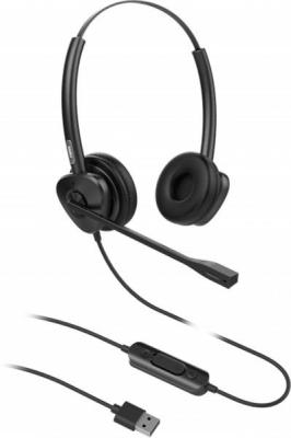 Fanvil HT302-U Fanvil, USB Headset, Leather cushions, 260° bendable boom arm, Dual Color LED Indicator, Supports ENC technology Noise Cancellation, USB Headset, Dual Headset