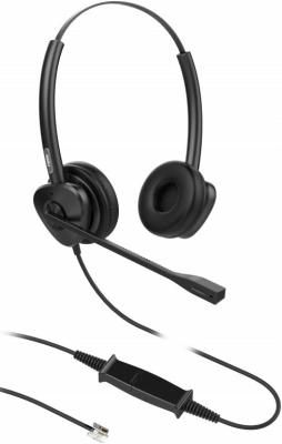 Fanvil HT302 Fanvil, Headset, Leather cushions, 260° bendable boom arm, Dual Color LED Indicator, Supports ENC technology Noise Cancellation, QD to RJ9 Headset, Dual Headset