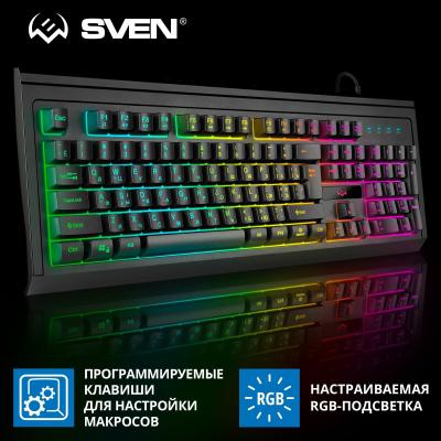 Игровая клавиатура SVEN KB-G8400 (USB, мембранная, 104кл, ПО, RGB-подсветка)