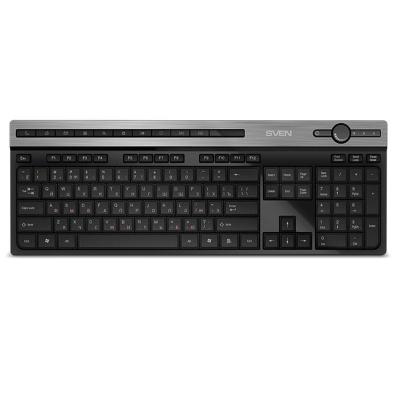 Клавиатура беспроводная SVEN KB-E5500W чёрная (USB, 104 кл, 1 х АА)