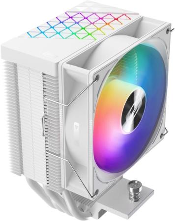 Кулер для процессора/ PCCooler R400 ARGB WH (180W, 4-pin PWM, 133mm, Al/Cu, 4x6mm, ARGB, 1x92mm, 40.94CFM, 30dBA, 2200RPM, S: 1851/1700/1200/115X, AM5/AM4, white)