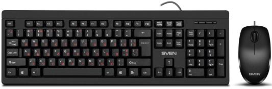 SVEN Набор клавиатура+мышь KB-S320C черный (104 кл., 1000DPI, 2+1кл.)
