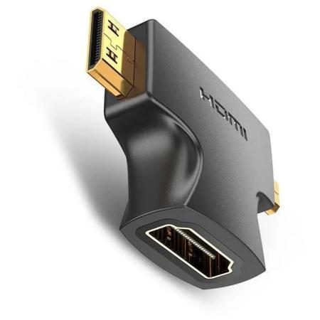 Адаптер-переходник Vention HDMI 19F/Mini HDMI+Micro HDMI