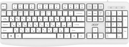 Клавиатура Acer OKW301 белый USB (ZL.KBDCC.01B)