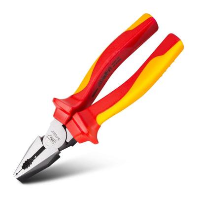 Диэлектрические комбинированные плоскогубцы Deli DL512007  180мм, сталь Cr-V, сертификат VDE для работ под напряжением до 1000 В
