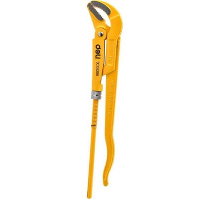 Трубный рычажный ключ №2 с изогнутыми губками Deli DL105255 420мм, раскрытие губок 0-55мм, сталь Cr-V