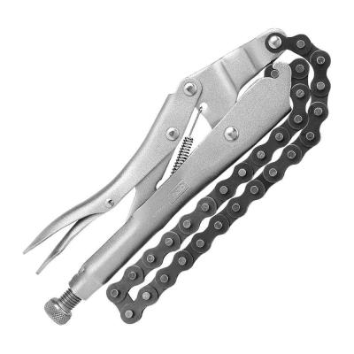 Зажимные клещи цепные с фиксатором Deli DL20018  230мм, длина цепи 450мм, регулировочный винт