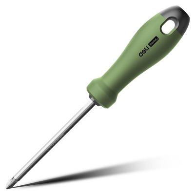 Двухсторонняя отвертка &quot;Home Series Green&quot; Deli HT1055L SL5+PH1, длина жала 100мм, эксклюзивный дизайн, рукоятка из высококачественного софттач пластика