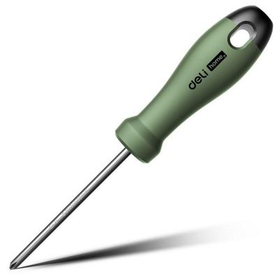 Крестовая отвертка &quot;Home Series Green&quot; Deli HT1205L PH1x100мм  Эксклюзивный дизайн, рукоятка из высококачественного софттач пластика