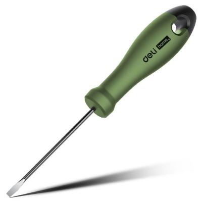 Шлицевая отвёртка &quot;Home Series Green&quot; Deli HT1103L 3x75мм  Эксклюзивный дизайн, рукоятка из высококачественного софттач пластика