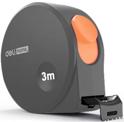 Рулетка &quot;Home Series Gray&quot; Deli HT8316C  3м х 16мм, эксклюзивный дизайн, корпус - высококачественный софттач пластик