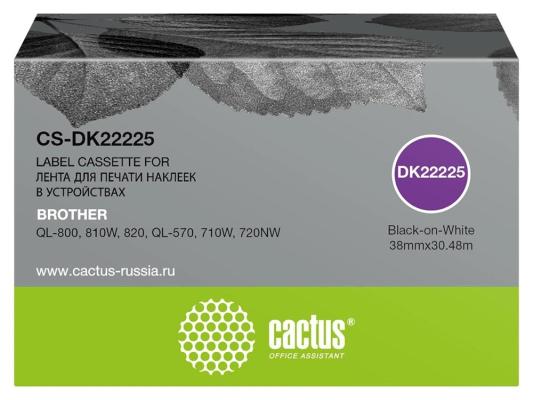 Картридж ленточный Cactus CS-DK22225 DK-22225 черный для Brother QL-800, 810W, 820, QL-570, 710W, 720NW