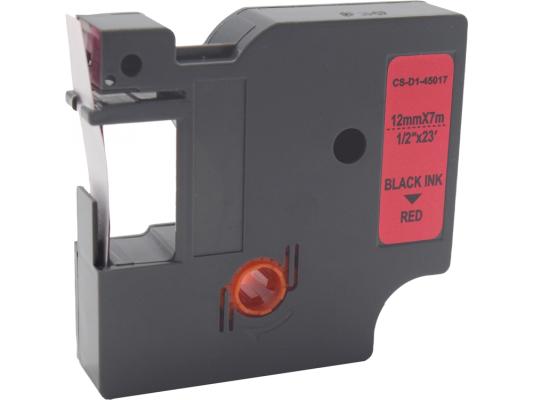 Картридж ленточный Cactus CS-D1-45017 45017 черный/красный для Dymo LM 160, 210D, 280, PnP, 420P, 500 TS; Rhino Pro 6000, 5200, 4200
