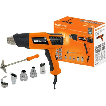 TDM Набор, технический фен ТФ-01 и 6 предметов, мощность 1800 Вт, 2 режима, t от 50 до 650 C,"Алмаз" SQ1029-0101