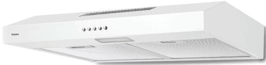 Подвесная вытяжка Evelux,60 см,механическое управление,3 скорости работы,производительность 390 м3/ч,LED освещение,3-х слойный аллюминивый фильтр, белая,595x480x100 мм