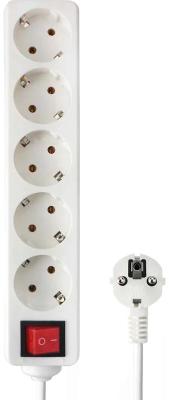 Гарнизон Удлинитель ELB-G5-W-7, 5р, 16А, 7м, с выкл. и заземлением, ур.защиты 1, белый, пакет (21225)