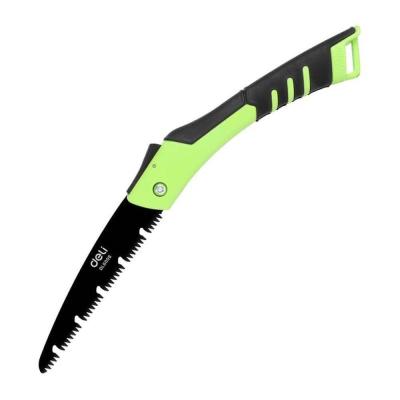 Садовая пила складная Deli DL6006  180мм, сталь 65MN, шаг зубьев 7 TPI, обрезиненая ручка, шлифовка зубов с 3-х сторон, двухрядное распределение кромок