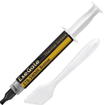 Exegate EX293375RUS Термопаста ExeGate ETB-5WMK Bronze (4,9 Вт/(м•К), 3г, шприц с лопаткой)