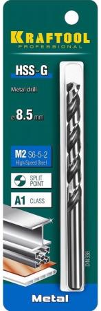 Сверло Kraftool 29651-8.5 по металлу Д=8.5мм Дл=117мм (1пред.) для шуруповертов/дрелей