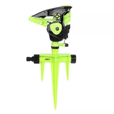 Дождеватель-разбрызгиватель импульсный на 3-х пиках Deli DL581302 площадь орошения до 490кв.м, сектор полива 0-360 град, корпус из ударопрочного пластика