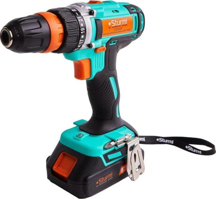 Sturm CD3618T Дрель аккумуляторная 18 В, 1BatterySystem, 2 акк. 2,0Ач,съемный патрон, кейс CD3618T