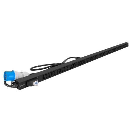 Блок розеток вертикальный ExeGate ServerPro PDU-V636 Al-36C136C19-IEC309-32A-1P (19", 1U, Алюминий, 36 IEC 320 C13, 6 IEC 320 C19, IEC 60309 32A (2P+E), VDE-250V-32A-3*4mm2, 2.8 метра, автомат выкл., черный, RTL)