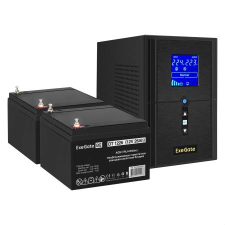 Комплект ИБП Exegate SineTower SZ-1500.LCD.AVR.2SH.1C13.USB 1500VA