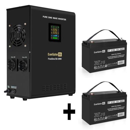 Комплект ИБП Exegate FineSine SX-2000.LCD.AVR.2SH 2000VA