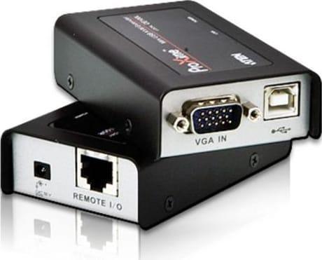 Удлинитель, SVGA+KBD+MOUSE USB ATEN, 100 метр., HD-DB15+USB A-тип/USB B-тип, Female, c KVM-шнуром USB, Б.П. 220> 5V, (макс.разрешение 1920х1200 60Hz (30m);1280х1024 60Hz (100m);DDC2B)  (CE100-A7-G)