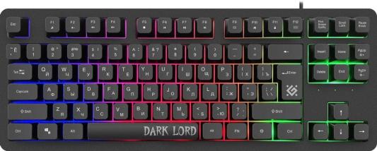 Игровая клавиатура 3DEFENDER DARK LORD черная (USB, 87 кн., радужная подсветка, GK-580)