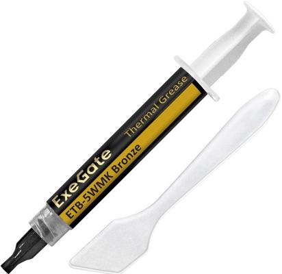 Термопаста ExeGate ETB-5WMK Bronze (4,9 Вт/(м•К), 1.5г, шприц с лопаткой)