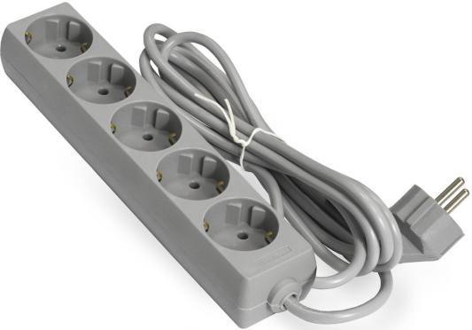 Удлинитель ExeGate ECE-5-1.8G (5 евророзеток с заземлением, 1.8м, серый)
