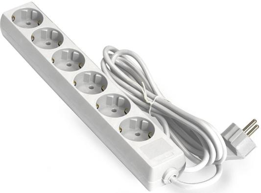 Удлинитель ExeGate ECE-6-3W (6 евророзеток с заземлением, 3м, белый)