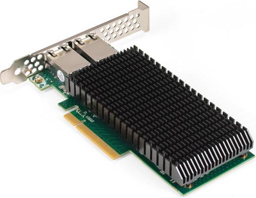 Сетевой адаптер ExeGate EXE-X540-T2 (PCI-E x8 v3.0, порты 2xRJ45 (медные), 10Gb/s (10/5/2.5/1Gb/s, 100Mb/s), Server NIC Intel Chipset X540-AT2)