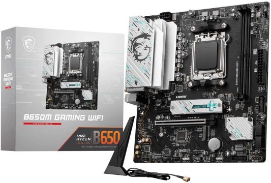 Материнская плата MSI B650M GAMING WIFI SocketAM5 AMD B650 2xDDR5 mATX AC`97 8ch(7.1) 2.5Gg RAID+VGA+HDMI+DP