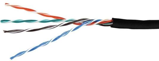 Кабель витая пара Bion BCL-U5460-381 U/UTP, кат.5e, 4x2x0,46 мм AWG 25, медь, одножильный, PE, для внешней прокладки, 305м,черный