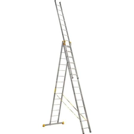 Алюмет Лестница трехсекционная универсальная алюминиевая профессиональная.Серия Р3 9314