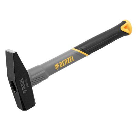 Молоток слесарный, 600 г, кованый, фибергласовая  рукоятка c TPR покрытием // Denzel
