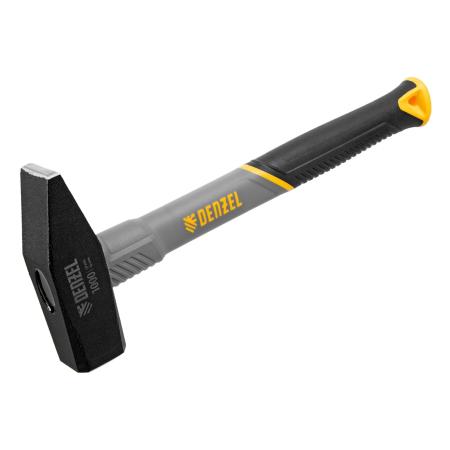 Молоток слесарный, 1000 г, кованый, фибергласовая  рукоятка c TPR покрытием // Denzel
