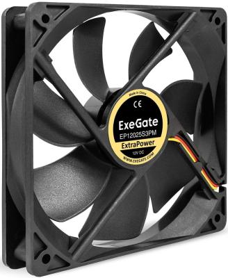 Вентилятор 12В DC ExeGate ExtraPower EP12025S3PM (120x120x25 мм, Sleeve bearing (подшипник скольжения), 3pin+Molex, 1800RPM, 28dBA)