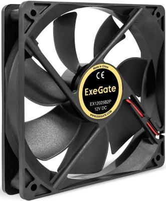 Вентилятор 12В DC ExeGate EX12025B2P (120x120x25 мм, 2-Ball (двойной шарикоподшипник), 2pin, 1550RPM, 25dBA)