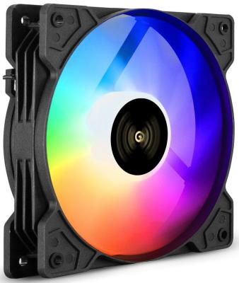 Вентилятор 12В DC с подсветкой ExeGate EX12025H3P4PMY-PWM.ARGB (120x120x25 мм, Hydraulic bearing (гидродинамический), 5V ARGB 3pin, 4pin PWM, 1200RPM, ARGB подсветка, 26dBA)