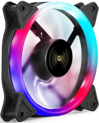 Вентилятор 12В DC с подсветкой ExeGate EX12025H3P4PSR-PWM.ARGB (120x120x25 мм, Hydraulic bearing (гидродинамический), 5V ARGB 3pin, 4pin PWM, 1200RPM, ARGB подсветка, 26dBA)