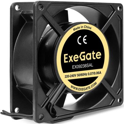 Вентилятор 220В AC ExeGate EX09238SAL (92x92x38 мм, Sleeve bearing (подшипник скольжения, алюминиевый корпус, подводящий провод 30 см, 2700RPM, 39dBA, RTL)